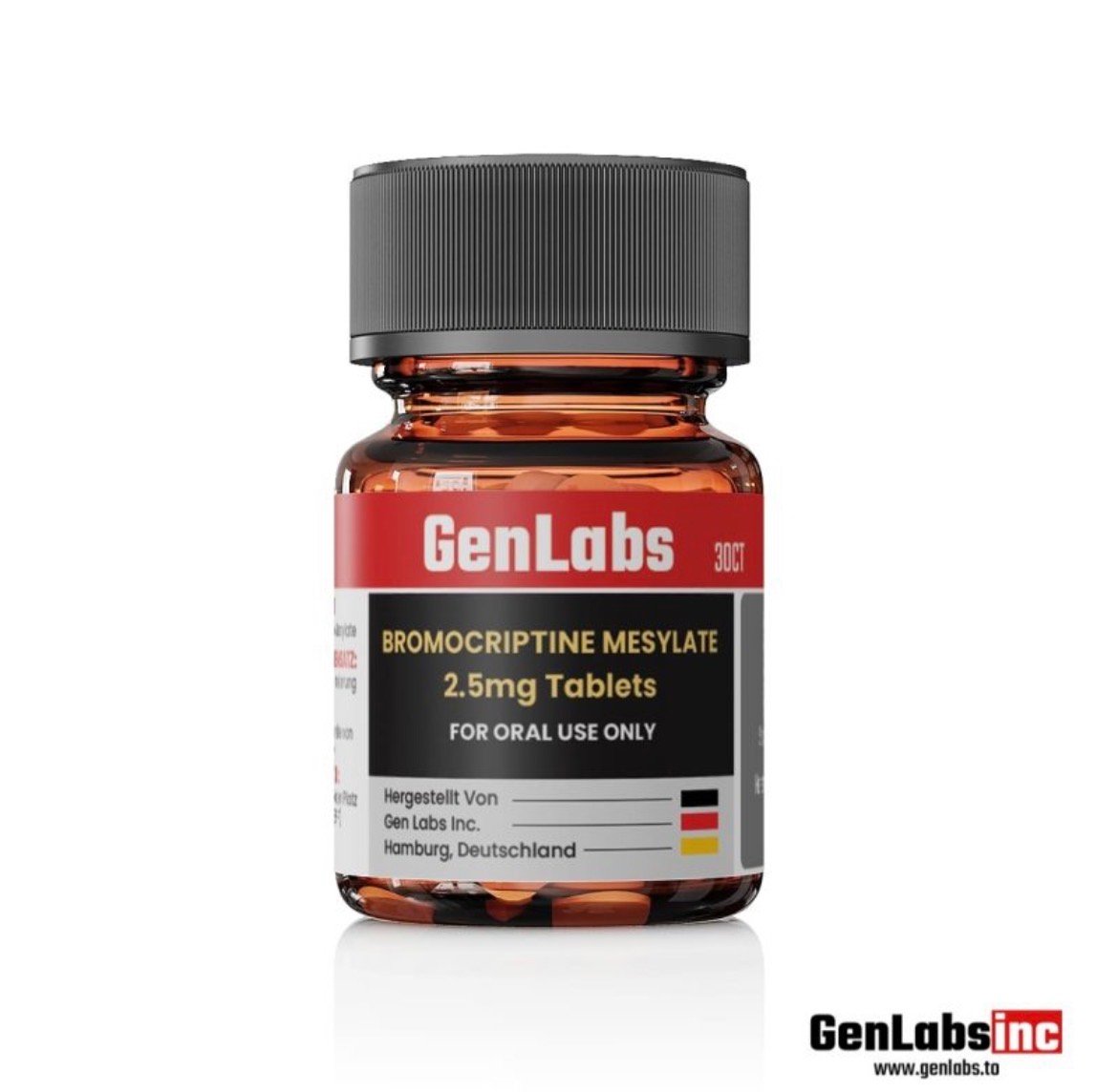 Bromocriptine Mesylate 2.5 Mg – (30 Tablets) – Genlabs — Certificate of Analysis