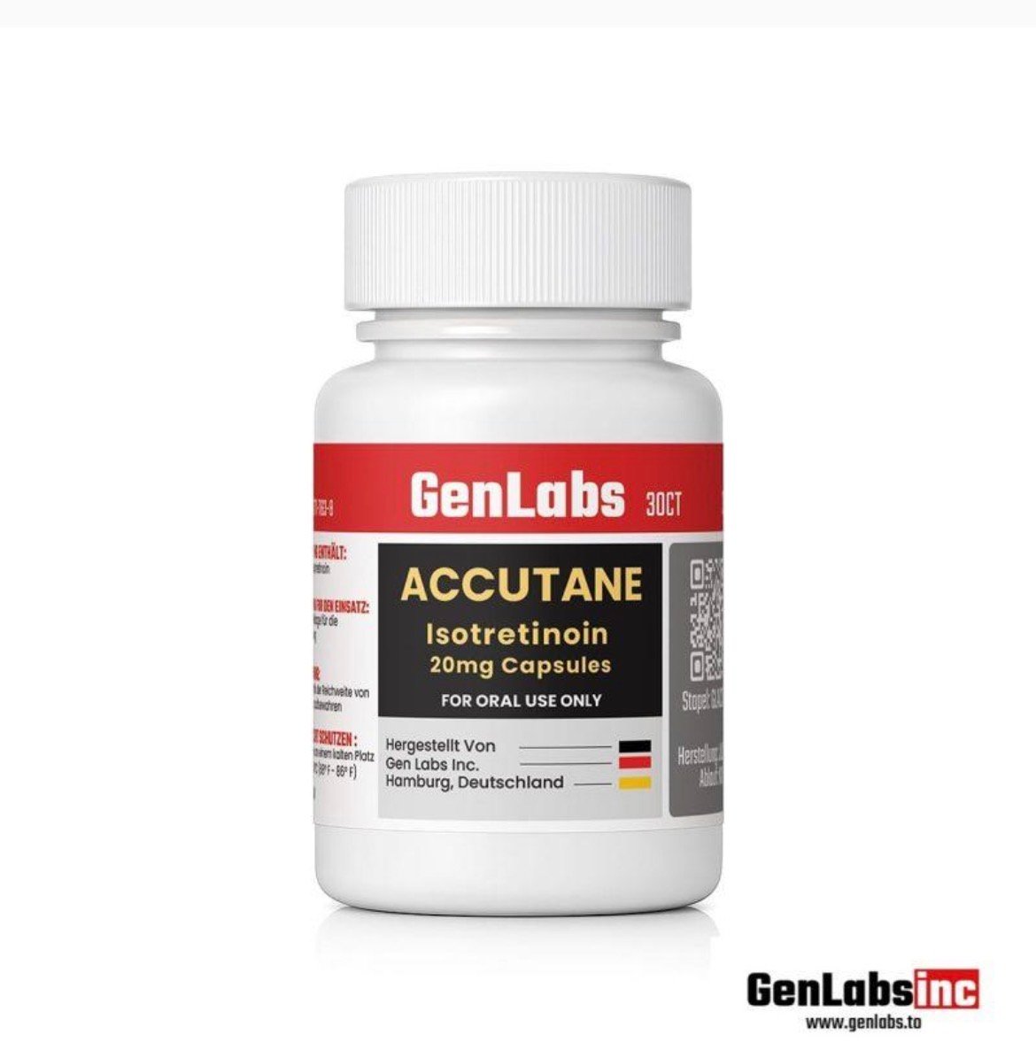 Accutane (isotretinoin Capsules Ip) 20 mg – (30 Capsules) – Genlabs — Certificate of Analysis