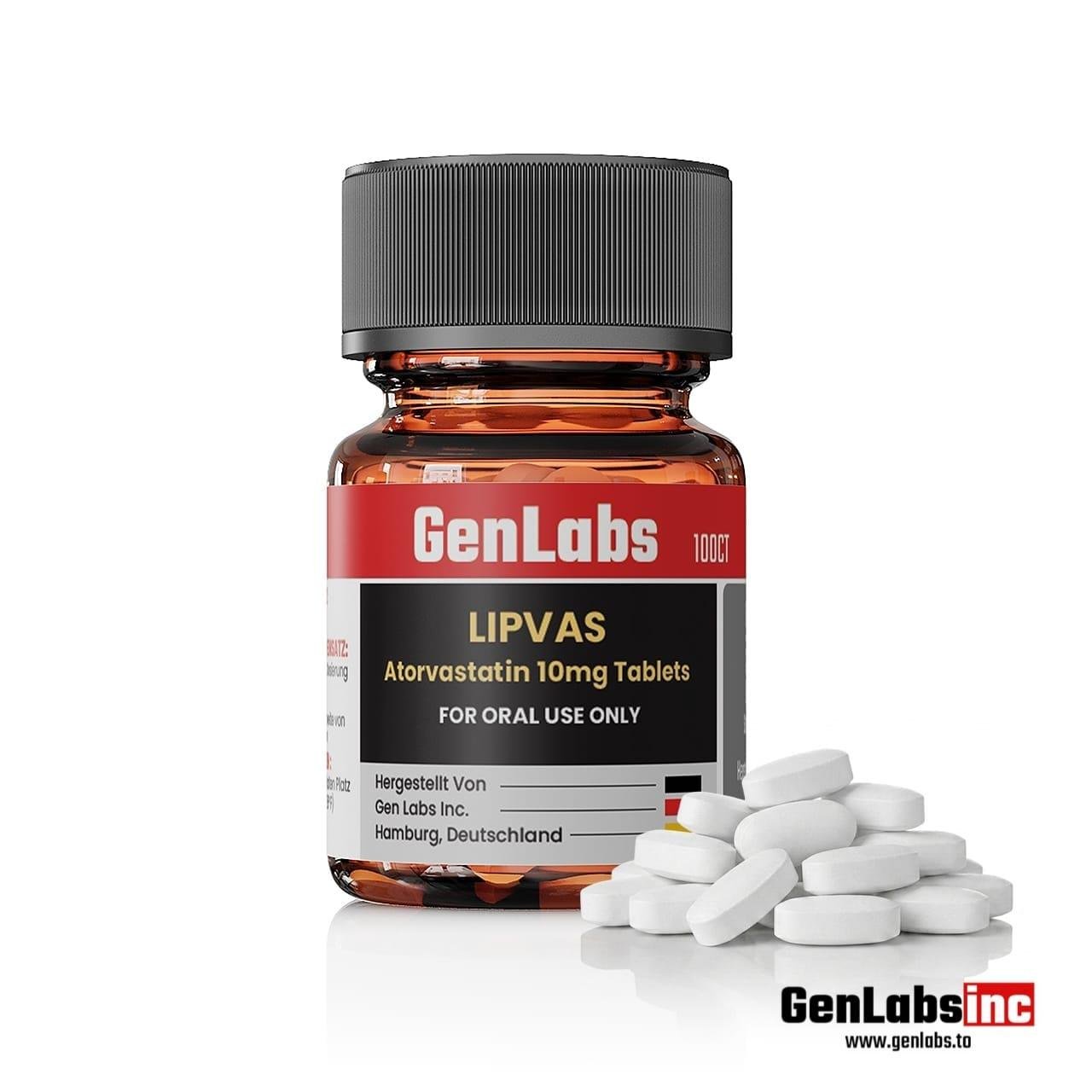 Lipvas Atorvastatin 10mg Genlabs – 100 Tablets