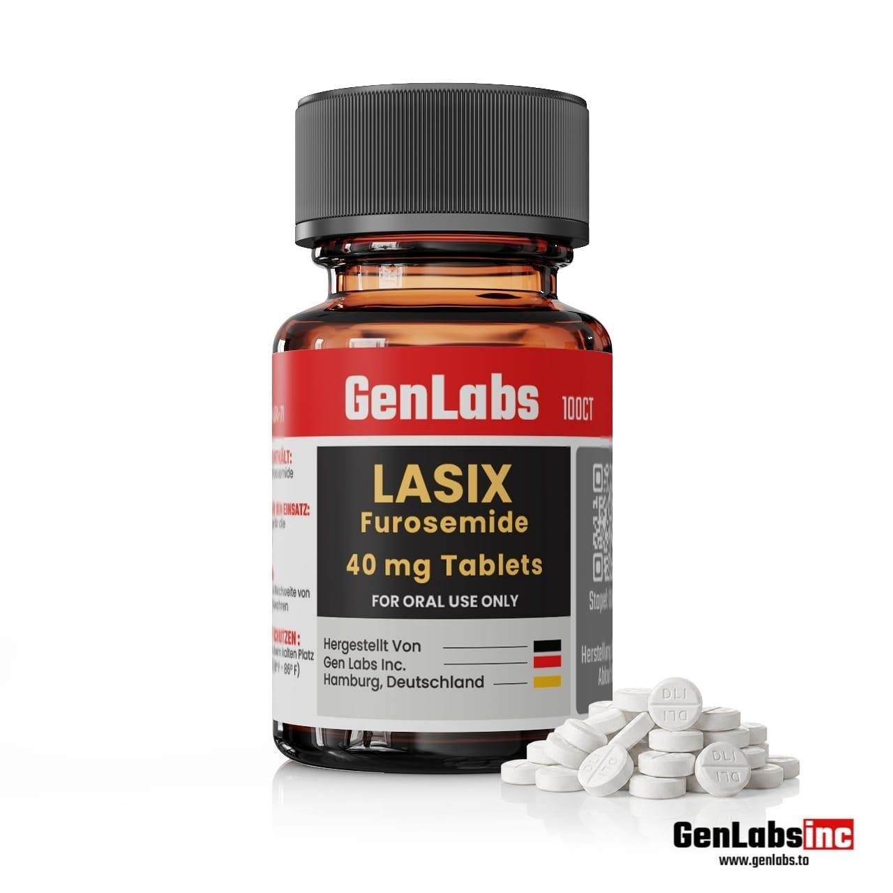 Lasix Furosemide 40mg Genlabs – 100 Tablets