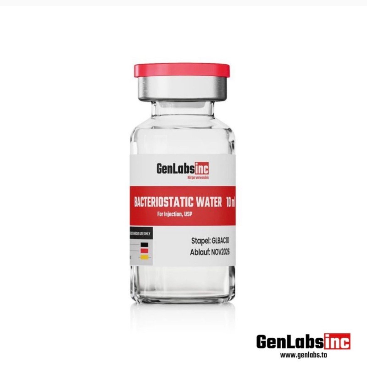 BACTERIOSTATIC WATER 10ML BOTTLE – GENLABS