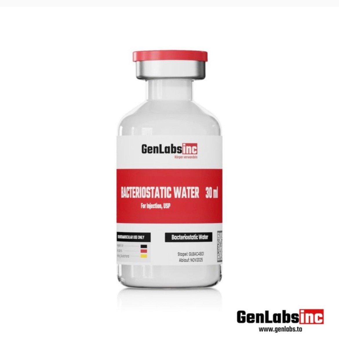 Bacteriostatic Water 30ml Bottle – Genlabs