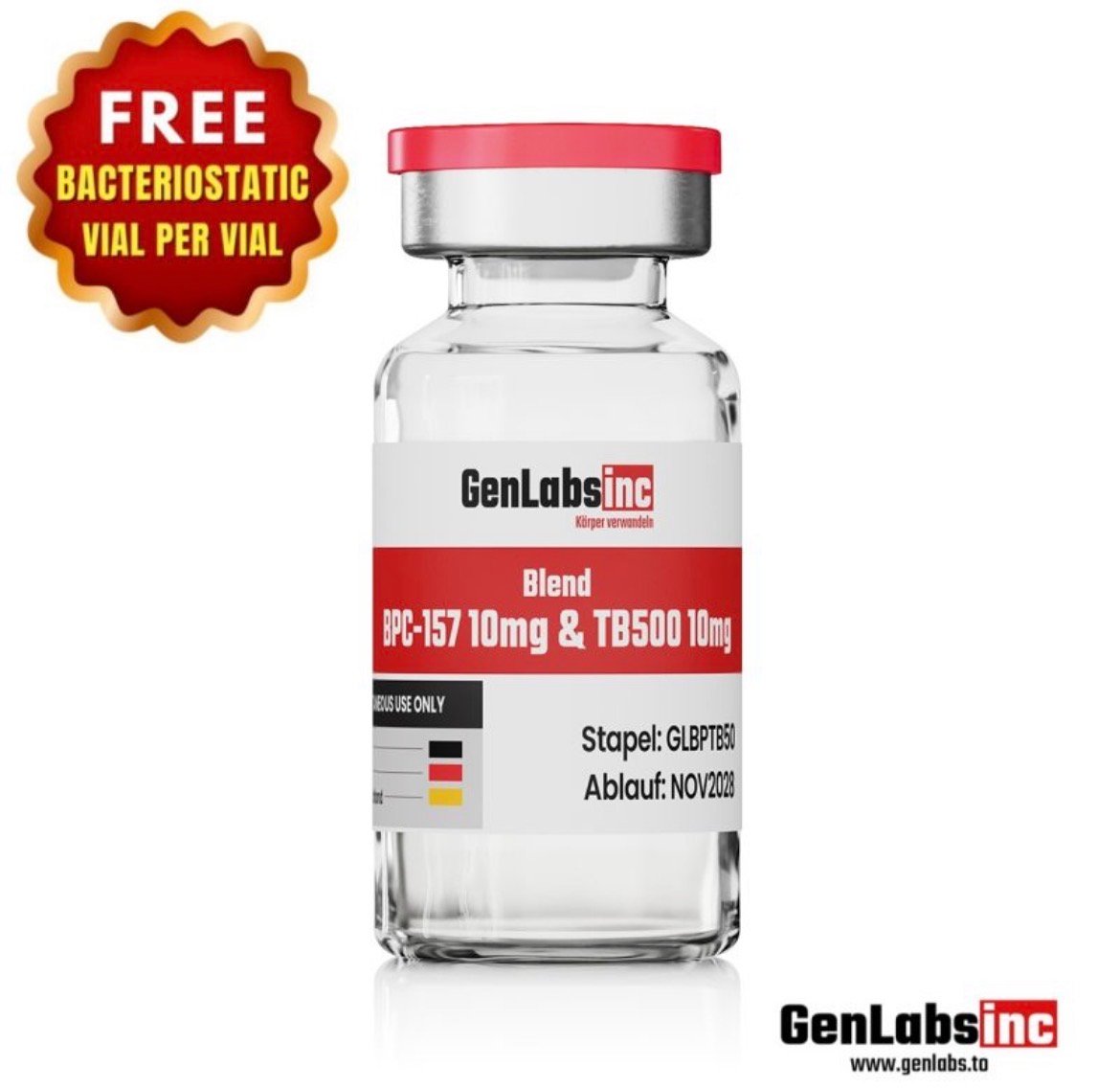 Blend Bpc – 157 10mg & Tb500 10mg Vial – (with Bacteriostatic Water) – Genlabs
