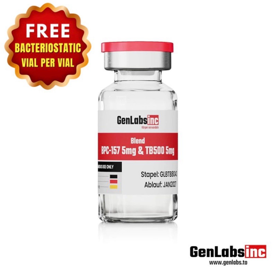 Blend Bpc – 157 5mg & Tb500 5mg Vial – (with Bacteriostatic Water) – Genlabs