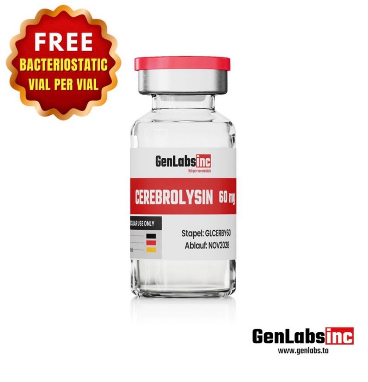 Cerebrolysin 60mg Vial – (with Bacteriostatic Water) – Genlabs