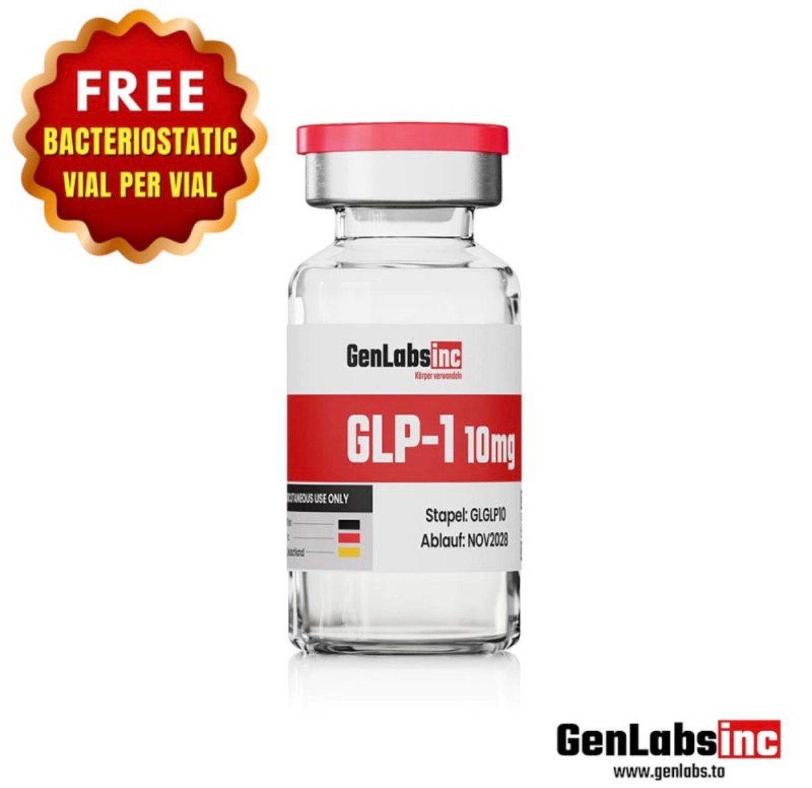Glp – 1 10mg Vial – (with Bacteriostatic Water) – Genlabs
