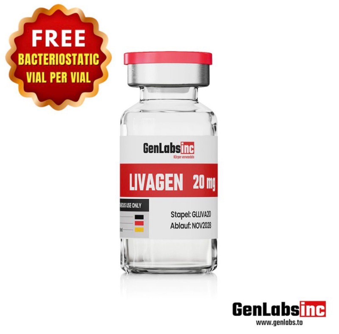 Livagen 20mg Vial – (with Bacteriostatic Water) – Genlabs