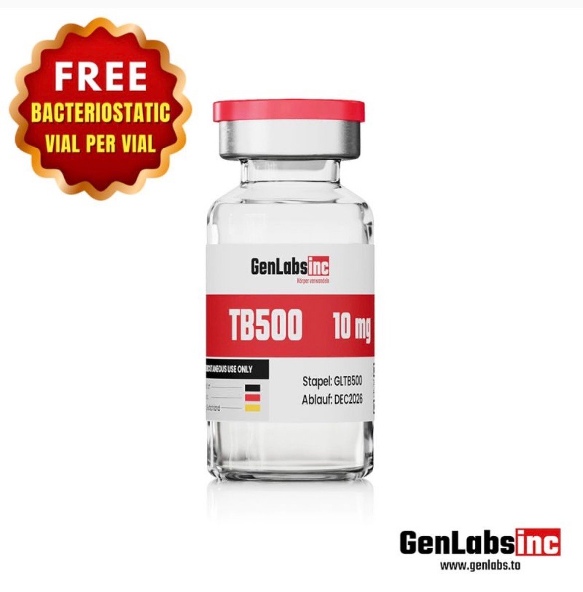 Tb 500 10mg Vial – (with Bacteriostatic Water) – Genlabs