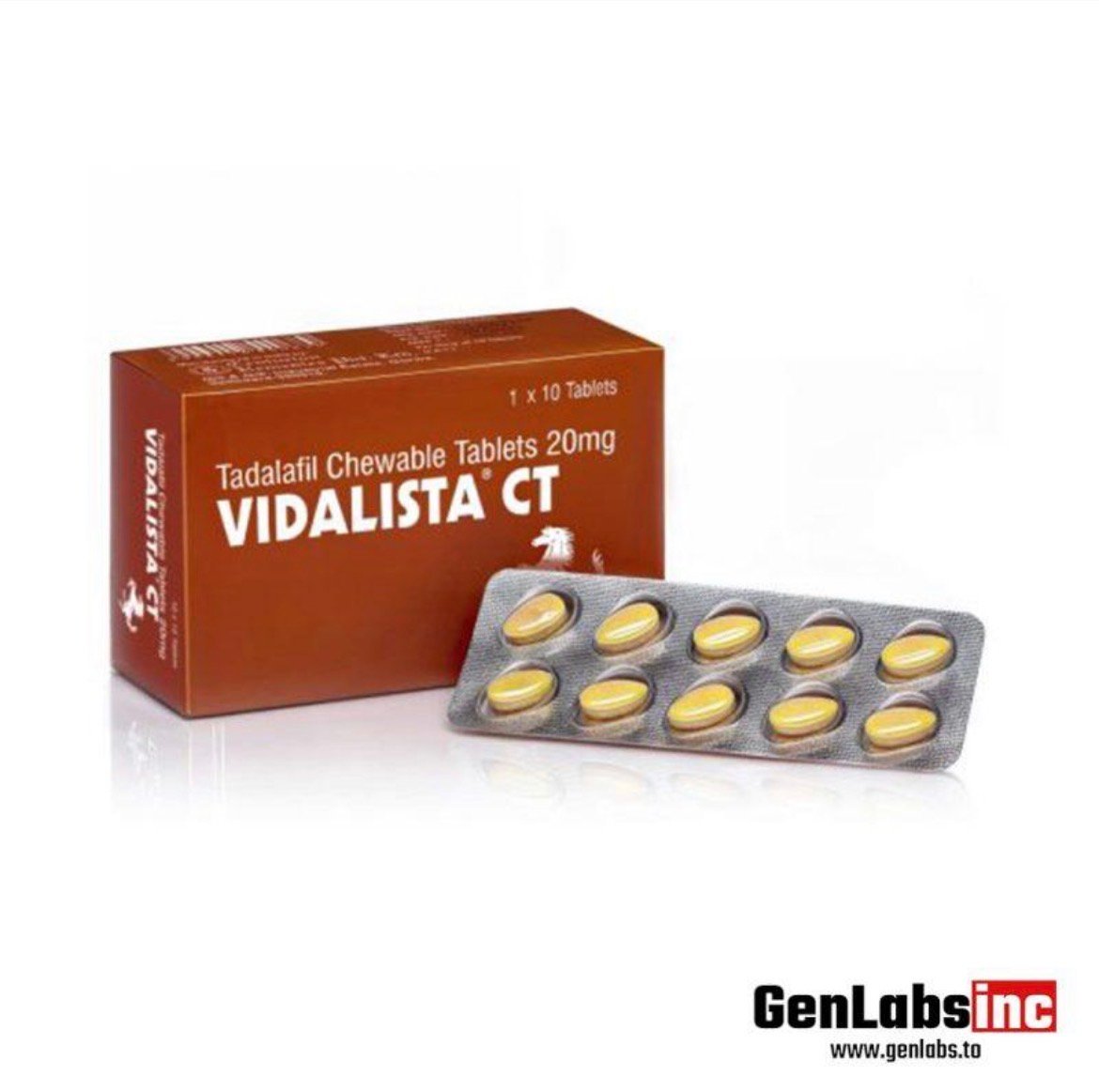 Vidalista – Cialis (tadalafil Chewable) 20 mg – (10 Tablets Strip) – Centurion Labs