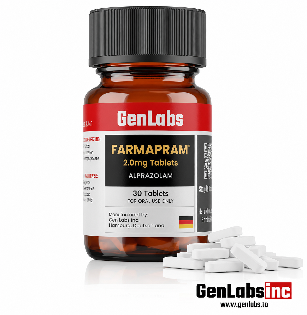 FARMAPRAM 2MG – 30 TABLETS BOTTLE ( MEXICAN ALPRAZOLAM BARS )