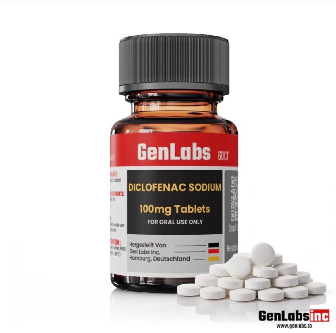 Diclofenac Sodium 100 Mg – (60 Tablets) – Genlabs