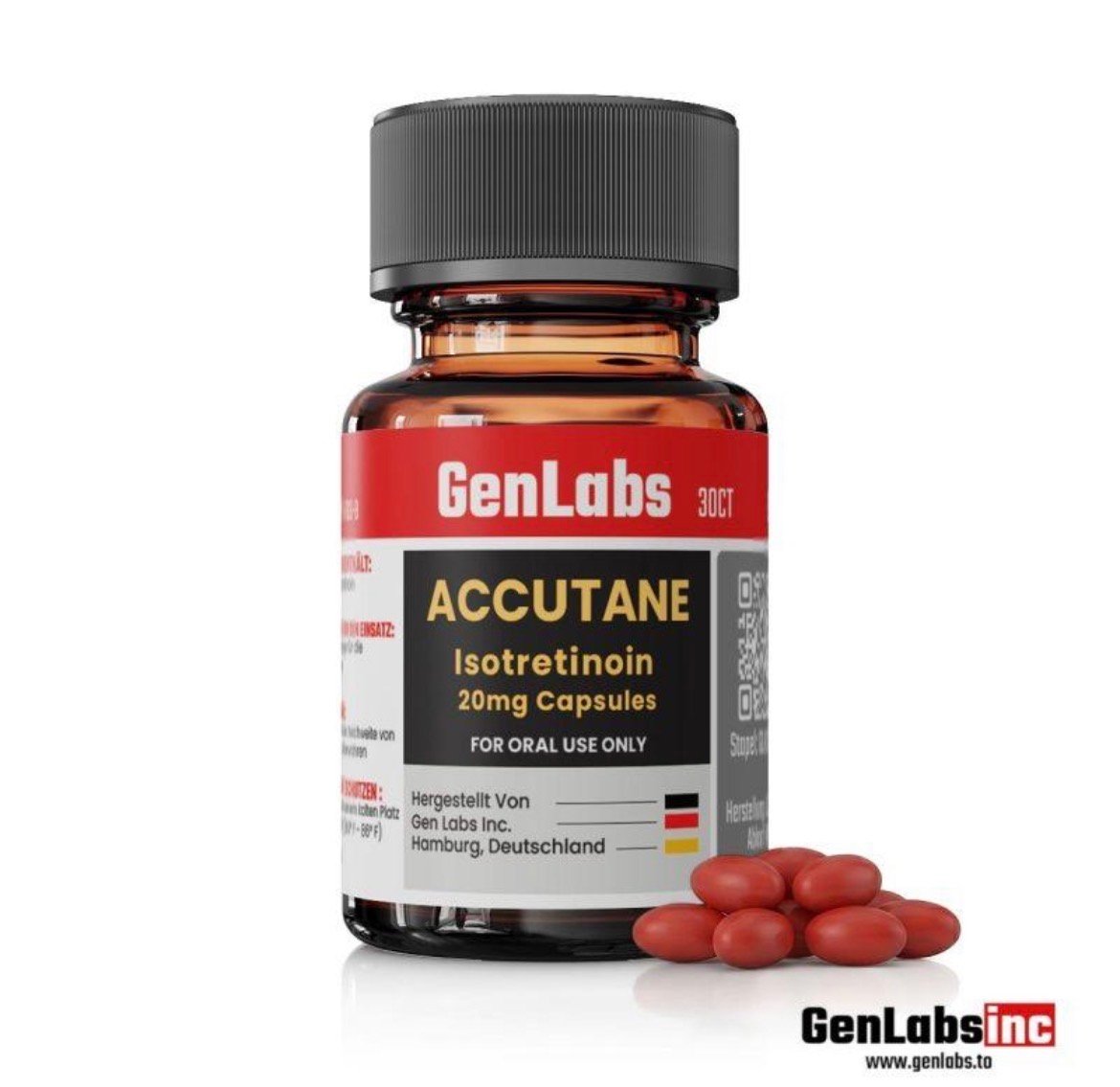 Accutane (isotretinoin Capsules Ip) 20 mg – (30 Capsules) – Genlabs